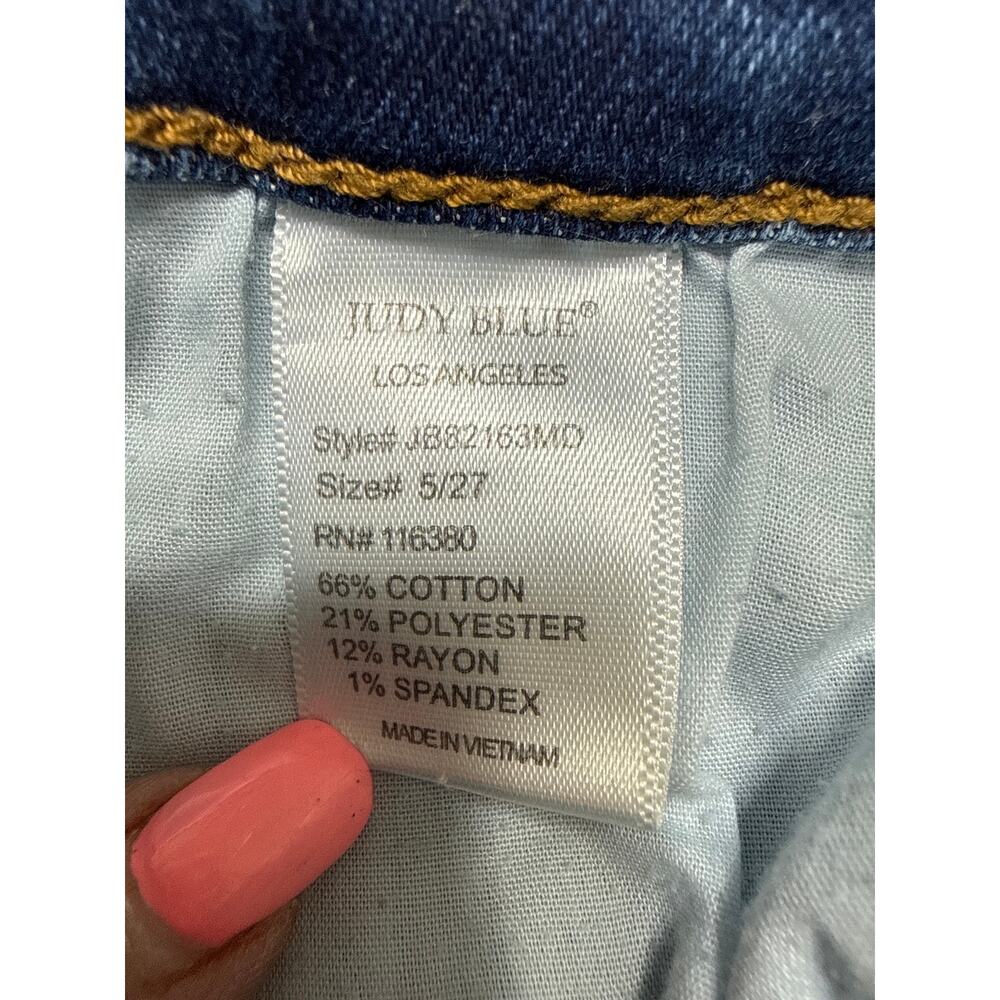 Judy Blue Mid-Rise Trouser Flare Blue Jeans Size 5/27 *82163 EUC - Picture 13 of 14